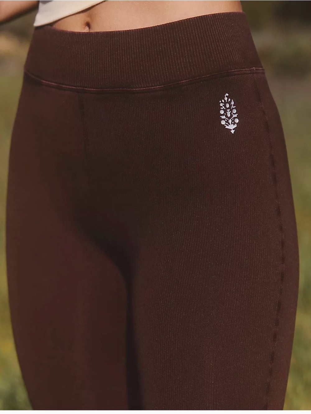Free People Tighten Up Flare Leggings. NWT. Washed chocolate - Picture 7 of 7